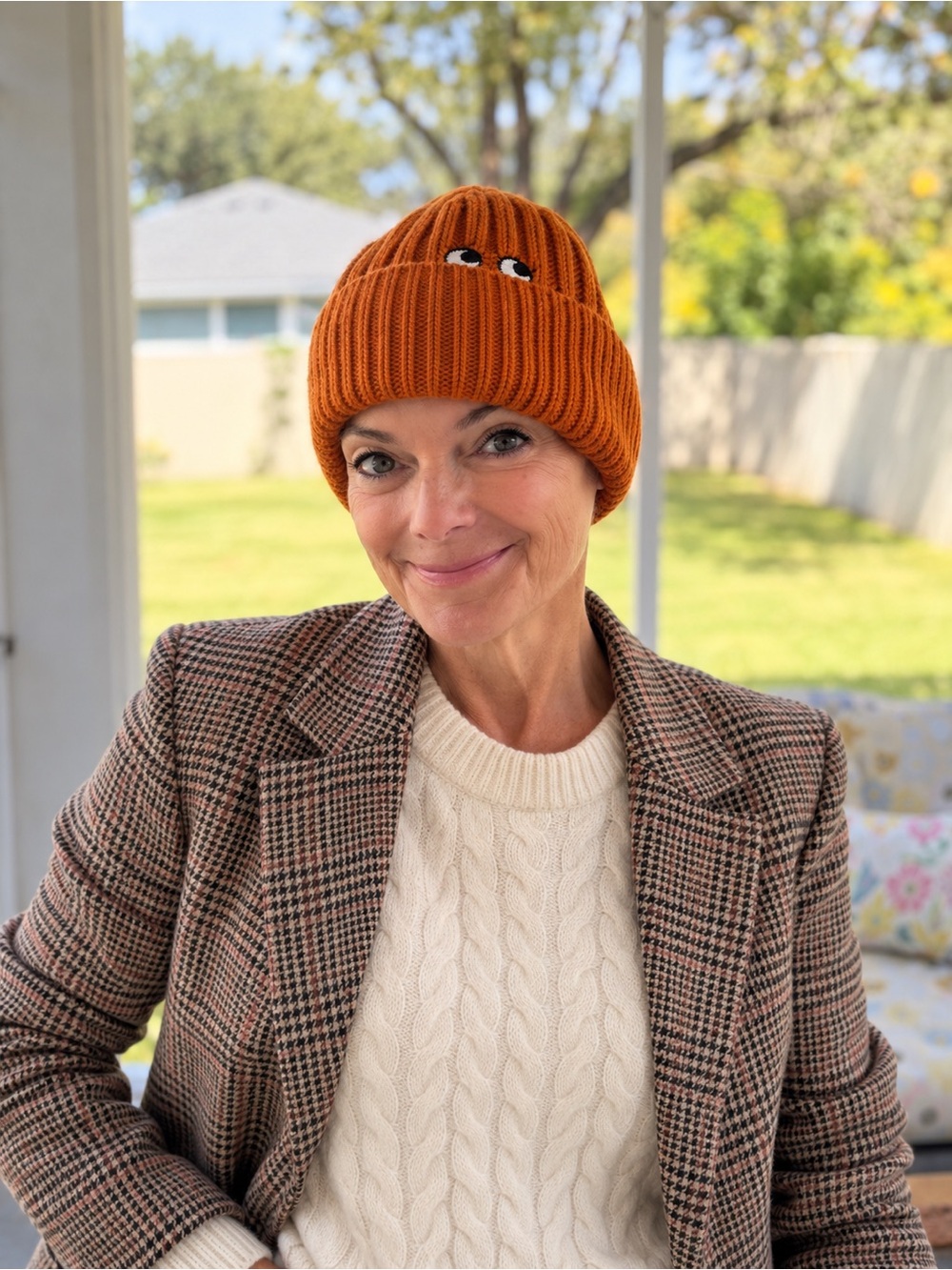Anya Hindmarch x Uniqlo Heattech Ribbed Beanie Pumpkin Orange One Size